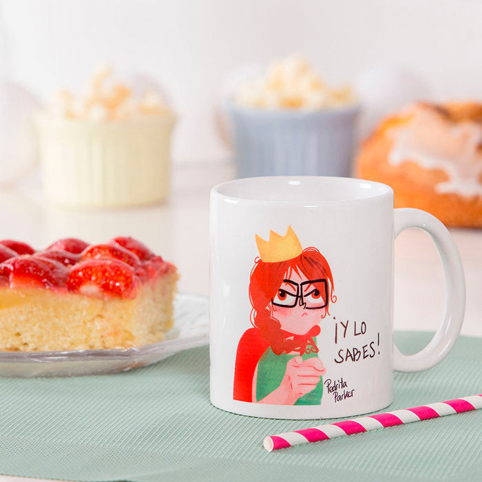 Taza cerámica blanca 95mm Pedrita Parker