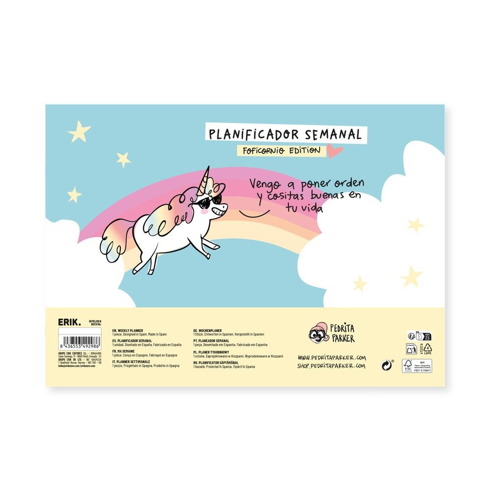 Bloc planificador semanal A4 Pedrita Parker