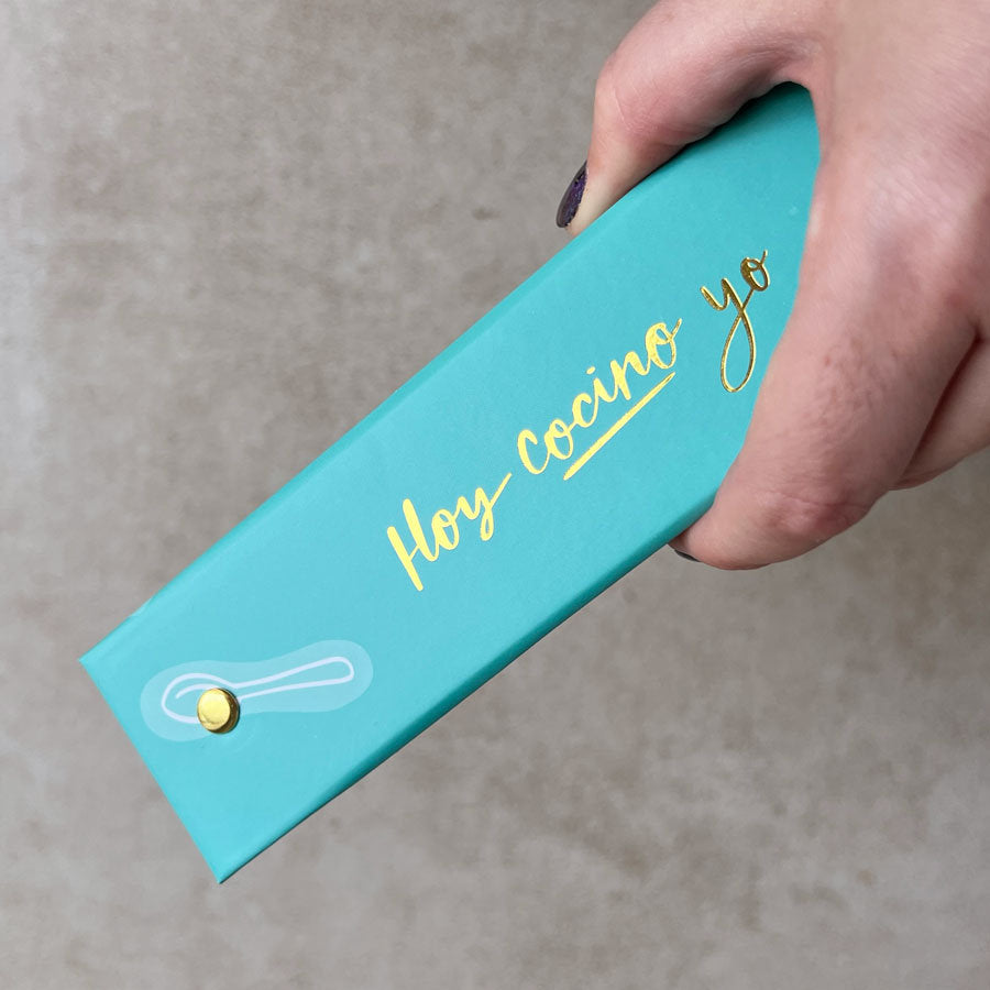 RECETARIO ARCHIVADOR TURQUESA | Caja regalo con separadores y hojas para recetas - PEDRITA PARKER