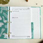 RECETARIO ARCHIVADOR TURQUESA | Caja regalo con separadores y hojas para recetas - PEDRITA PARKER