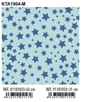 PAPEL REGALO BOBINA 62CM ESTRELLAS AZUL KTA1904-M | ANDINA | 1 UNIDAD | 8436557051479 Imagen principal del producto