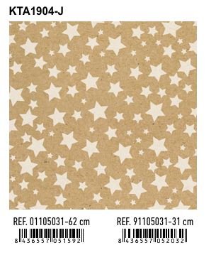 Papel regalo bobina kraft con estrellas azules ANDINA 62 cm