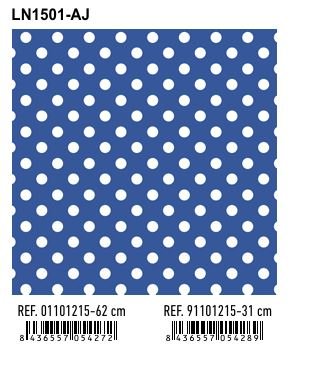 PAPEL REGALO BOBINA 31CM TODO TIEMPO LN1501-AJ AZUL PUNTOS | ANDINA | 1 UNIDAD | 8436557054289 Imagen principal del producto