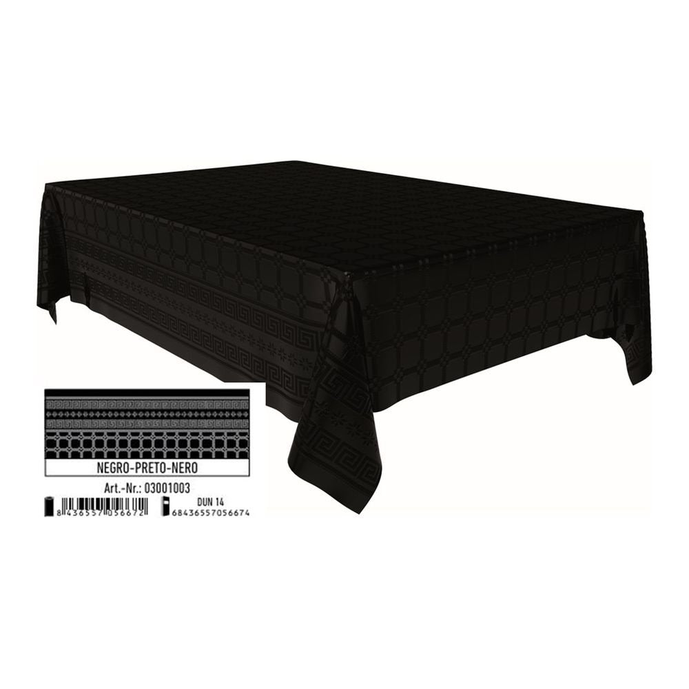 ROLLO MANTEL PAPEL 1,2X5M NEGRO ADAMASCADO RECICLADO BRILLO | ANDINA | ENVASE 25 UDS. UNIDAD | 68436557056674