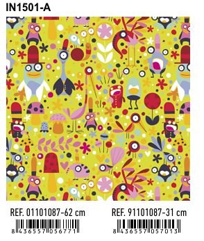 PAPEL REGALO BOBINA 62CM INFANTIL IN1501-A VERDE ANIMALES | ANDINA | 1 UNIDAD | 8436557056771