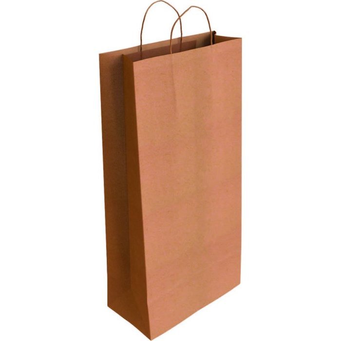 BOLSA PAPEL KRAFT MARRON BOTELLA 18X8X39 CM | ANDINA | ENVASE 50 UDS. UNIDAD | 8436557058324 Imagen principal del producto
