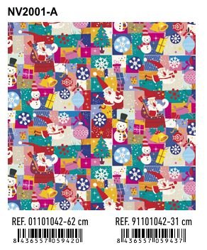 PAPEL REGALO BOBINA NAVIDAD 2001-A 31CM MOSAICO | ANDINA NAVIDAD | 1 UNIDAD | 8436557059437
