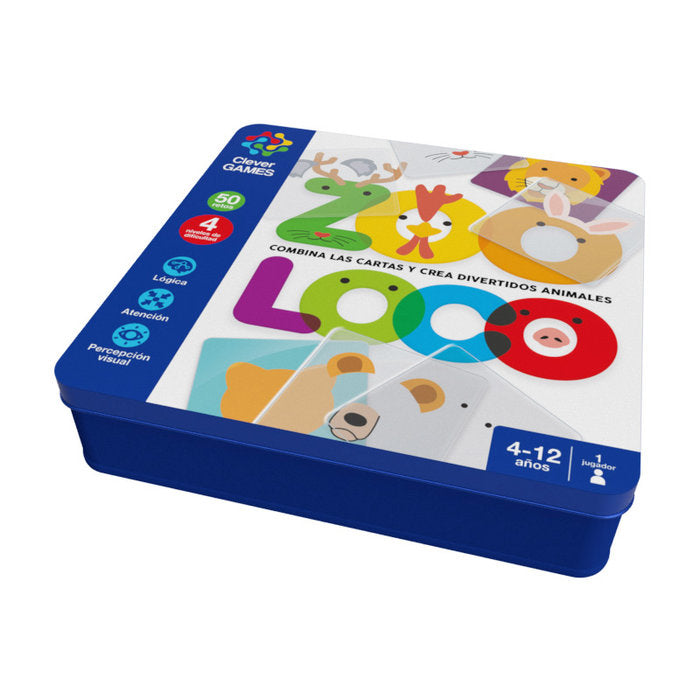 JUEGOS INTELIGENTES ZOOLOCO CAJA METALICA | CLEVER GAMES IMAGILAND | 1 UNIDAD | 8436557974396 Imagen principal del producto