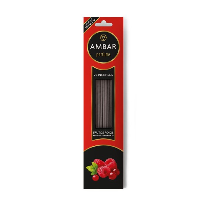 INCIENSO FRUTOS ROJOS 20 VARILLAS | AMBAR | ENVASE 24 UDS. UNIDAD | 48436559710679 Imagen principal del producto