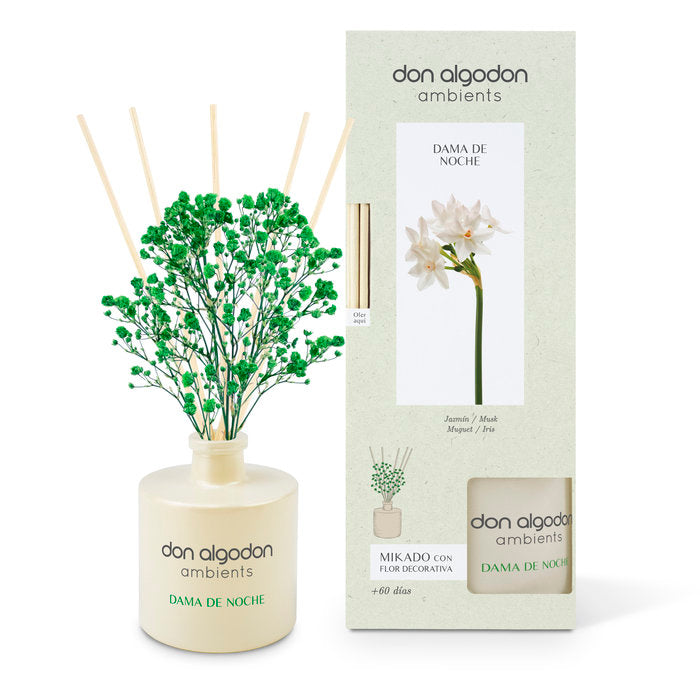 MIKADO CON FLOR DECORACION DON ALGODON DAMA DE NOCHE 60ML | DON ALGODON | 1 UNIDAD | 8436559712040 Imagen principal del producto