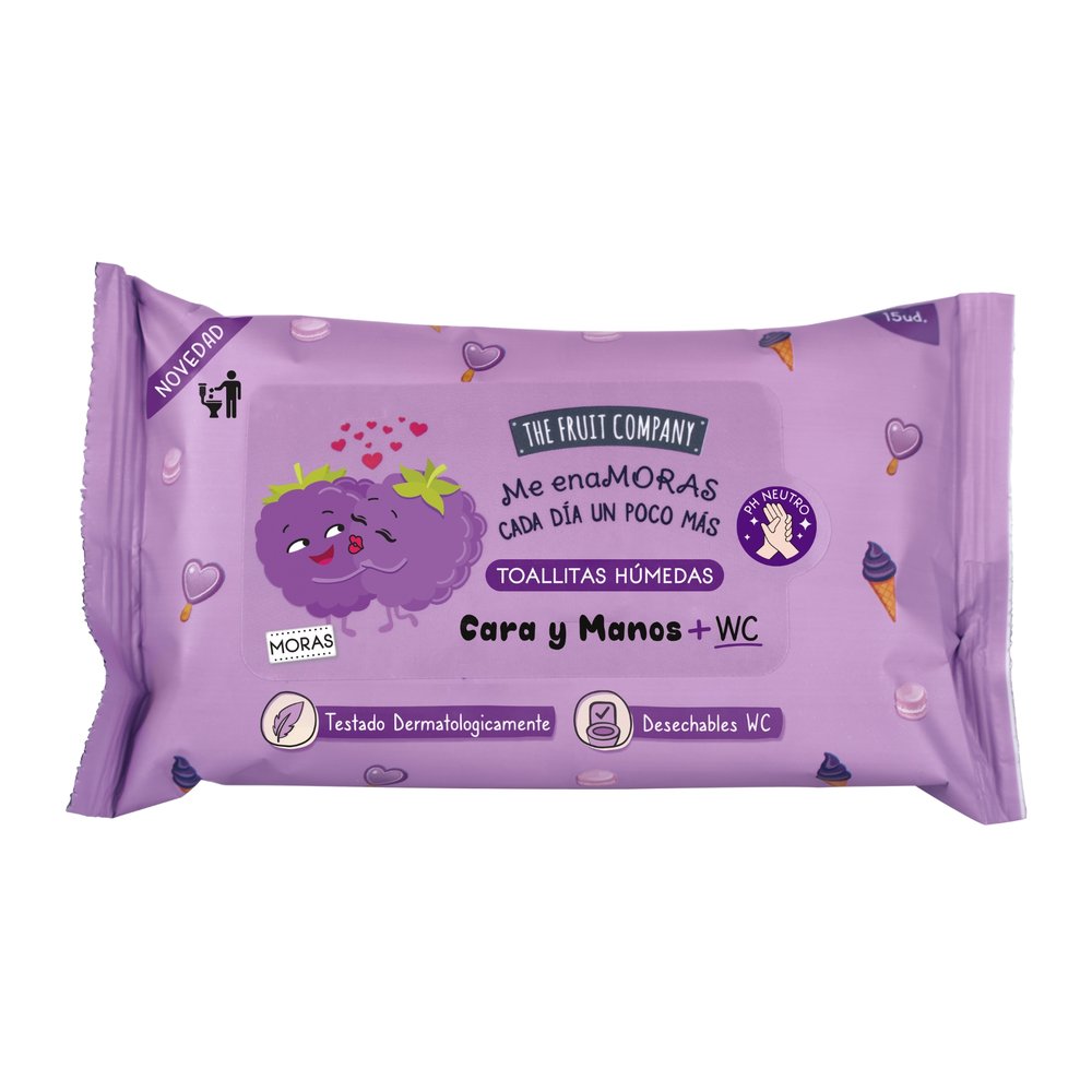 Toallitas Manos Moras Manos Cara y WC 15 Uds The Fruit Company