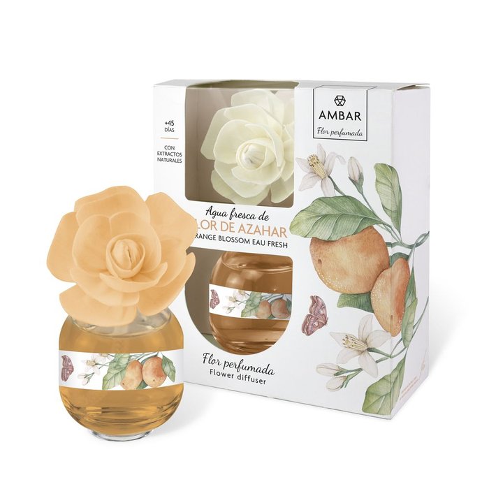 FLOR PERFUMADA AGUA FRESCA DE FLOR DE AZAHAR AMBAR 60ML | AMBAR | ENVASE 10 UDS. UNIDAD | 28436559716004 Imagen principal del producto