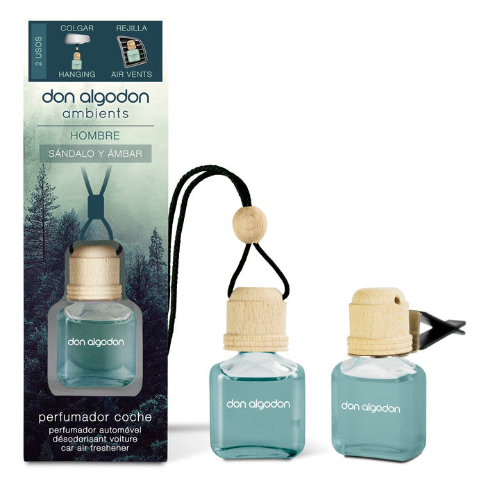 AMBIENTADOR COCHE SANDALO & AMBAR DON ALGODON HOMBRE | DON ALGODON | ENVASE 12 UDS. UNIDAD | 28436559718336