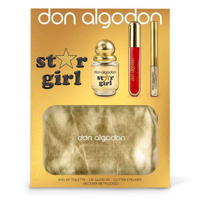 SET MUJER STAR GIRL COLON 30ML+LIP GLOSS+GLITTER EYELIN+BOL | DON ALGODON | 1 UNIDAD | 8436559719261