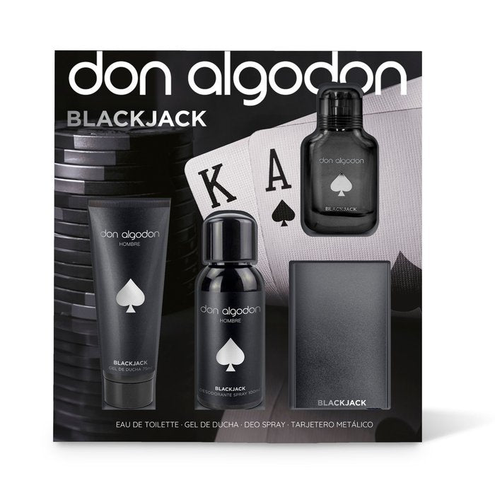 SET HOMBRE BLACK JACK COLON 30ML+SHOWER GEL+DESOD+TARJETER | DON ALGODON | 1 UNIDAD | 8436559719278