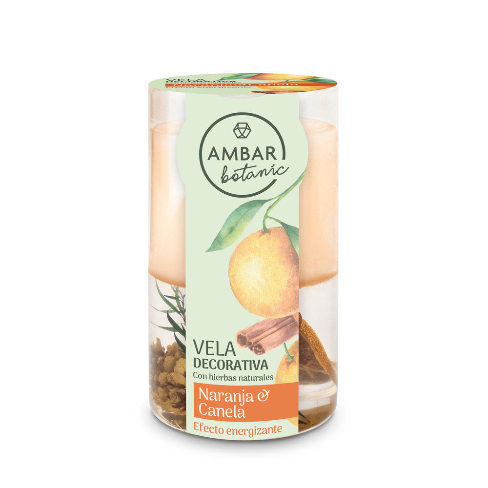 VELA CERA & GELATINA NARANJA CANELA 130G AMBAR BOTANIC | AMBAR | ENVASE 8 UDS. UNIDAD | 28436559719302