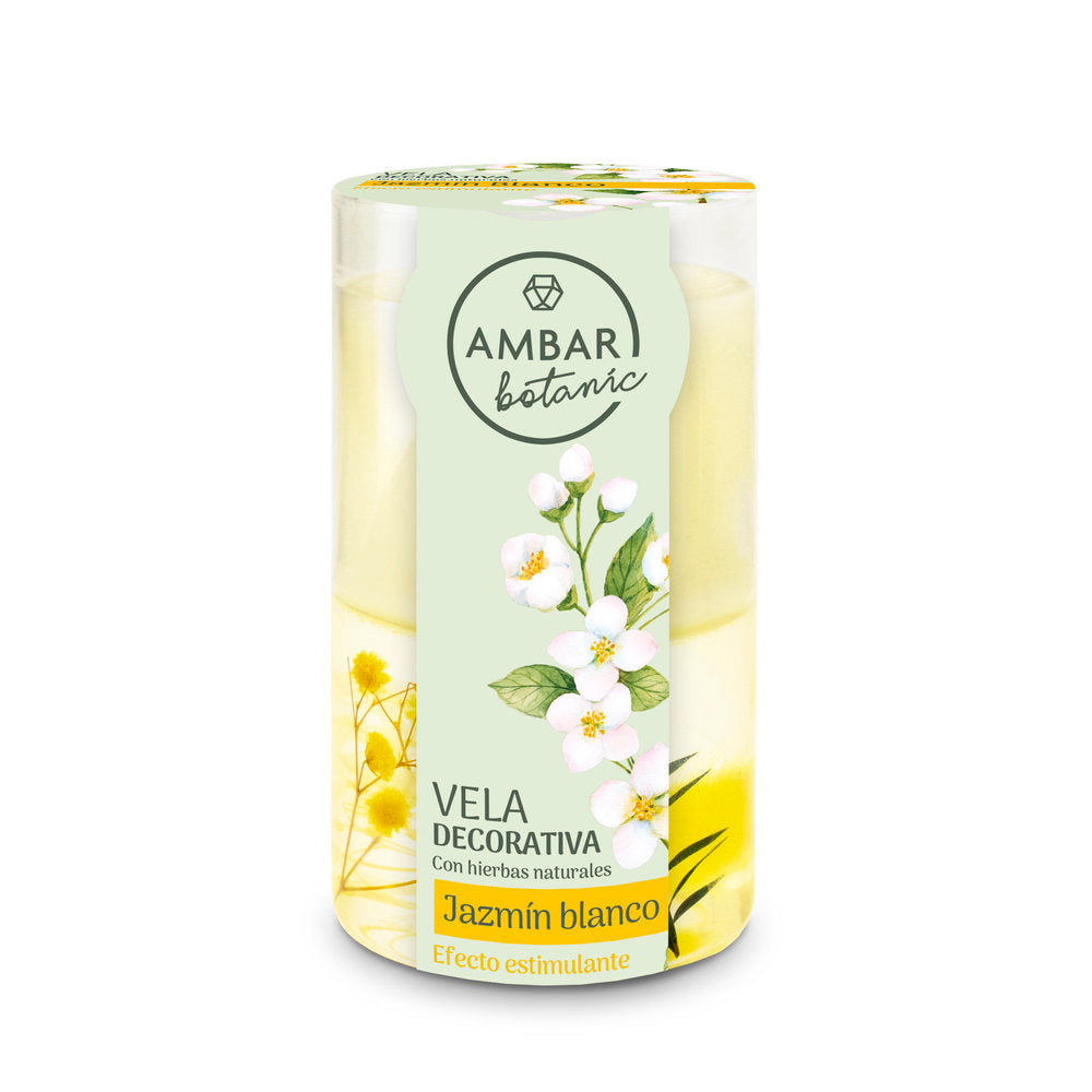 VELA CERA & GELATINA JAZMIN BLANCO 130G AMBAR BOTANIC | AMBAR | ENVASE 8 UDS. UNIDAD | 28436559719326
