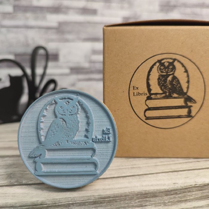 Sello Exlibris de Madera Tema Búho Protector COLOP España Imagen principal del producto