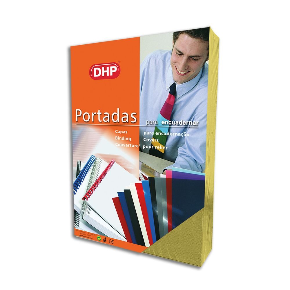 Portada Gofrada Piel Amarillo Pastel A4 DHP, Pack 25