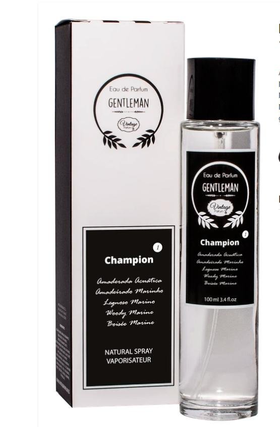 PERFUME MASCULINO 100ML VINTAGE CHAMPION | NATUAROMATIC GEL | 1 UNIDAD | 8436585488377