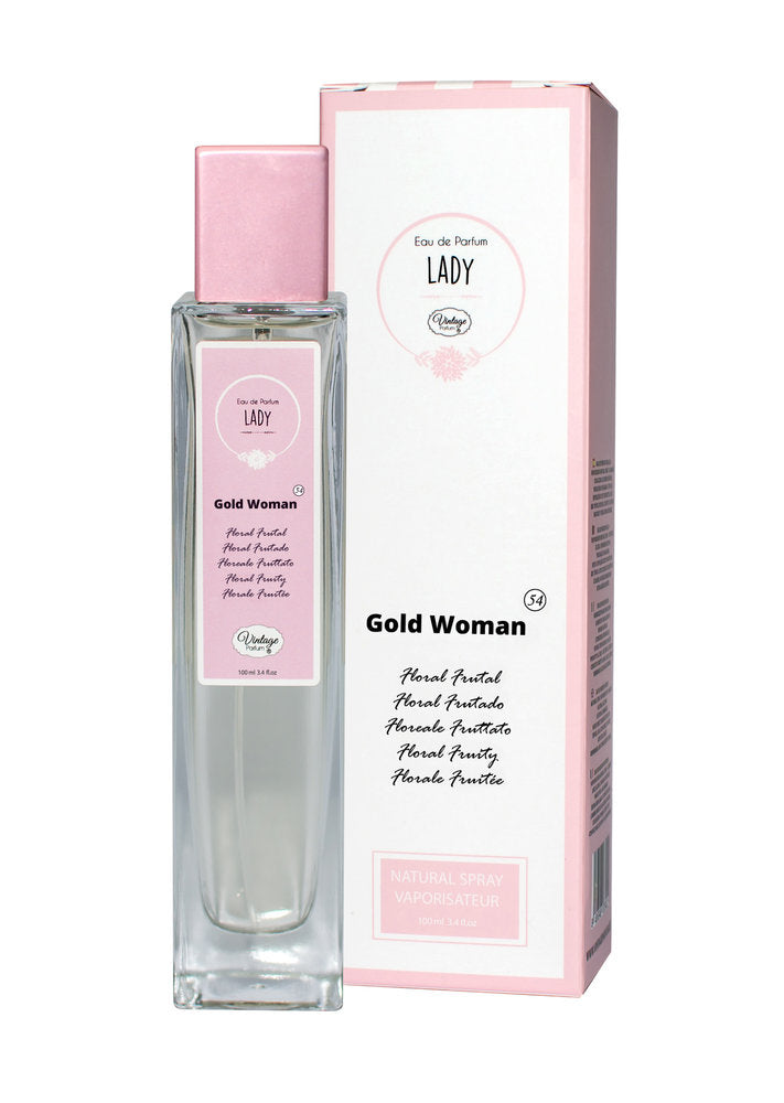 PERFUME FEMENINO 100ML VINTAGE GOLD WOMAN | NATUAROMATIC GEL | 1 UNIDAD | 8436585488612 Imagen principal del producto