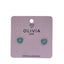 Pendientes Corazón Azul Hipoalergénico Bañados Plata de Ley Olivia Luxury