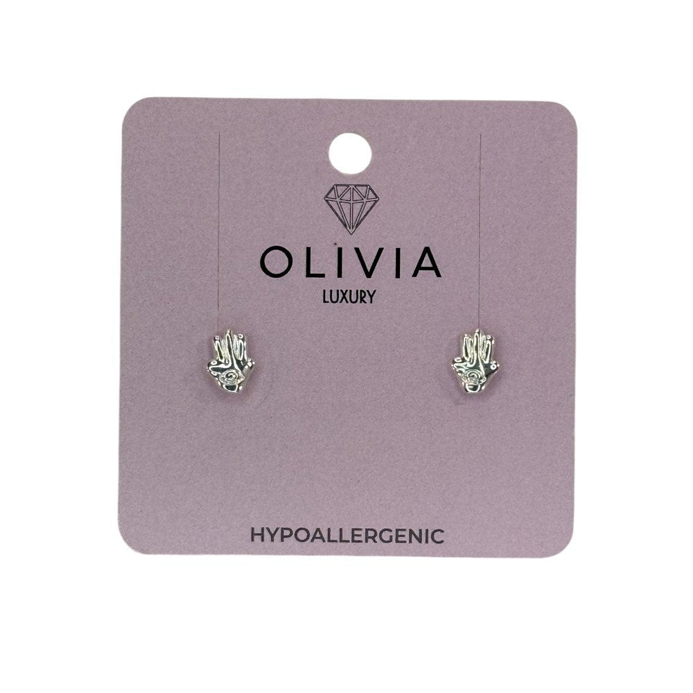 Pendientes Mano Hipoalergenico Bañados en Plata de Ley Olivia Luxury Imagen principal del producto