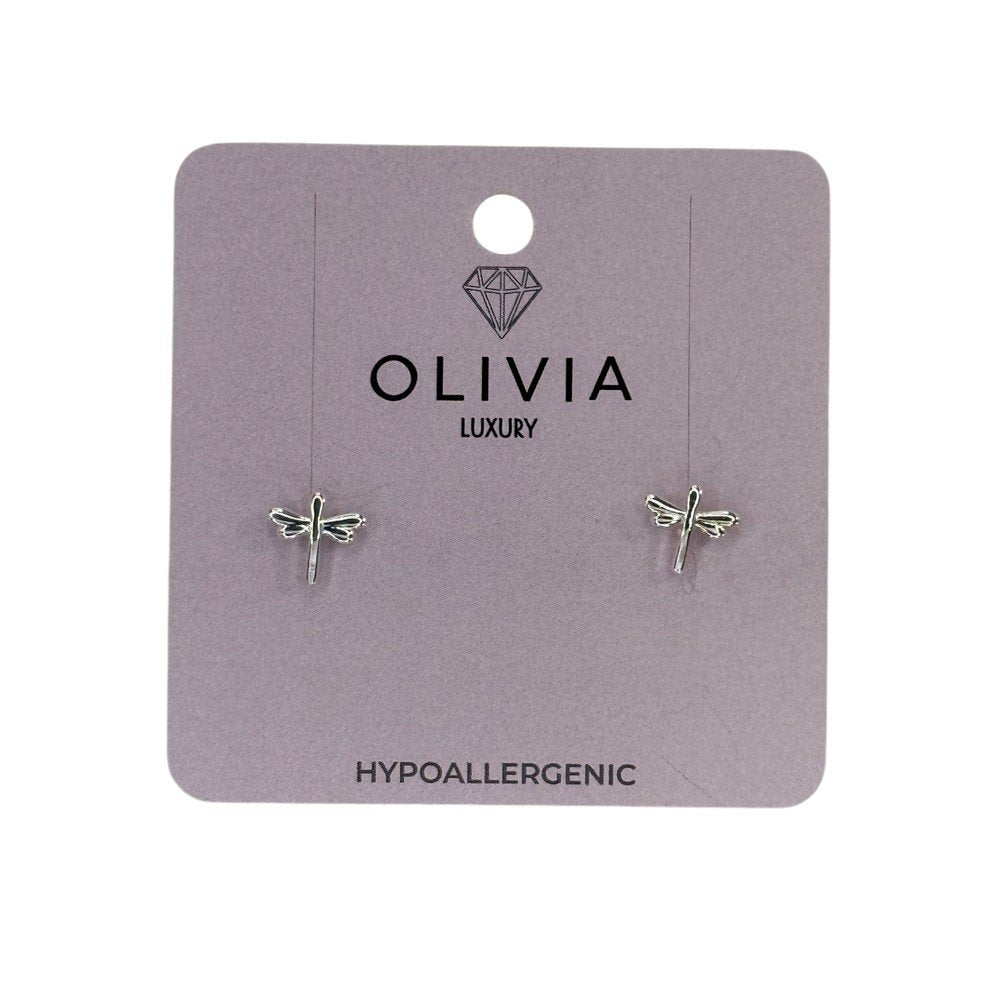 PENDIENTES LIBELULA HIPOALERGENICO BAÑADOS EN PLATA DE LEY | OLIVIA LUXURY | 1 UNIDAD | 8436589362895 Imagen principal del producto