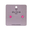 Pendientes Chaton 6 Hipoalergénico con Cristal Pink Laquer Olivia Luxury