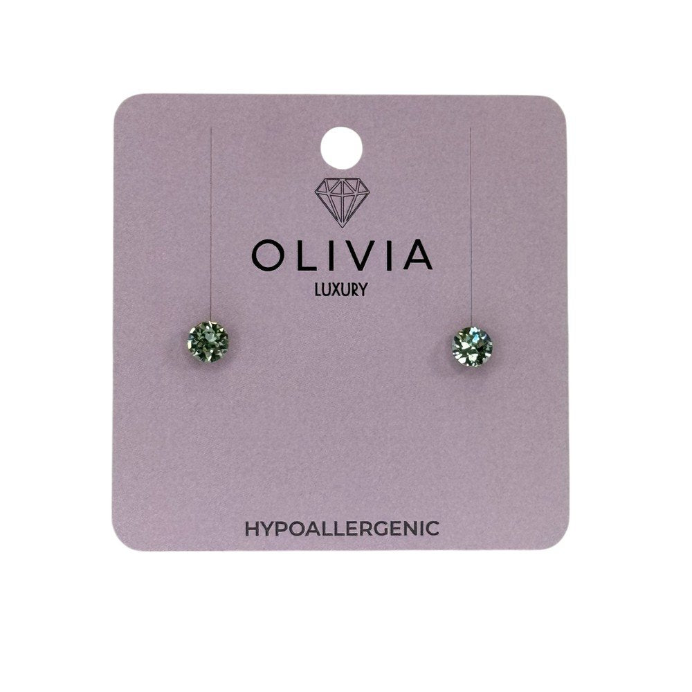 Pendientes Chaton 6 Hipoalergénico con Crystal Peridot Olivia Luxury Imagen principal del producto