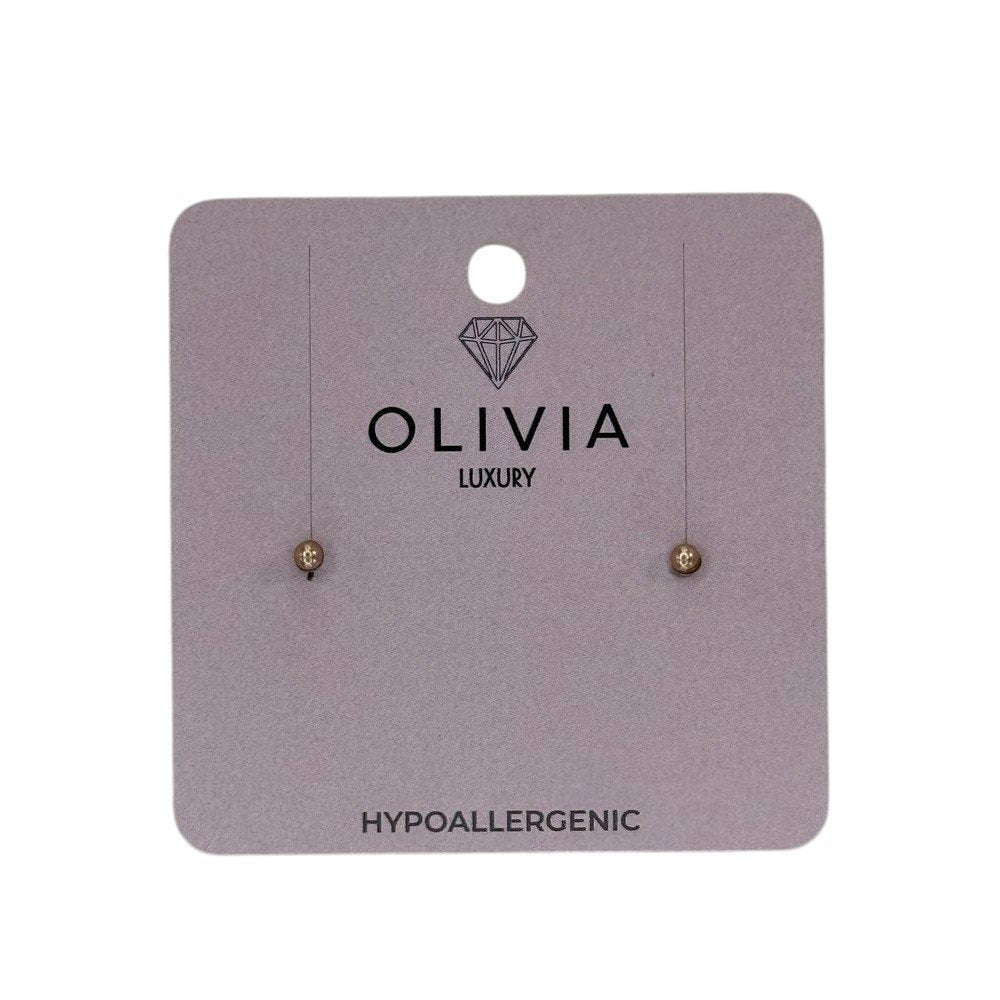 Pendientes Perla Hipoalergénico Ocre Olivia Luxury Imagen principal del producto