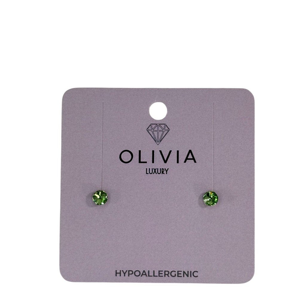 Pendientes Cristal Rivoli Hipoalergénico Verde Olivia Luxury Imagen principal del producto