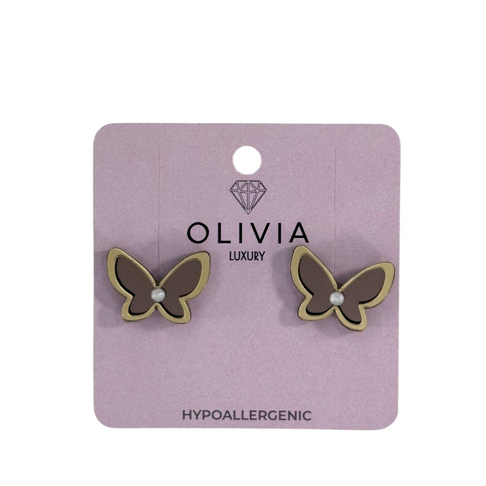 PENDIENTES BUTERFLY HIPOALERGENICO RIVOLI SNOW | OLIVIA LUXURY | 1 UNIDAD | 8436589367272 Imagen principal del producto