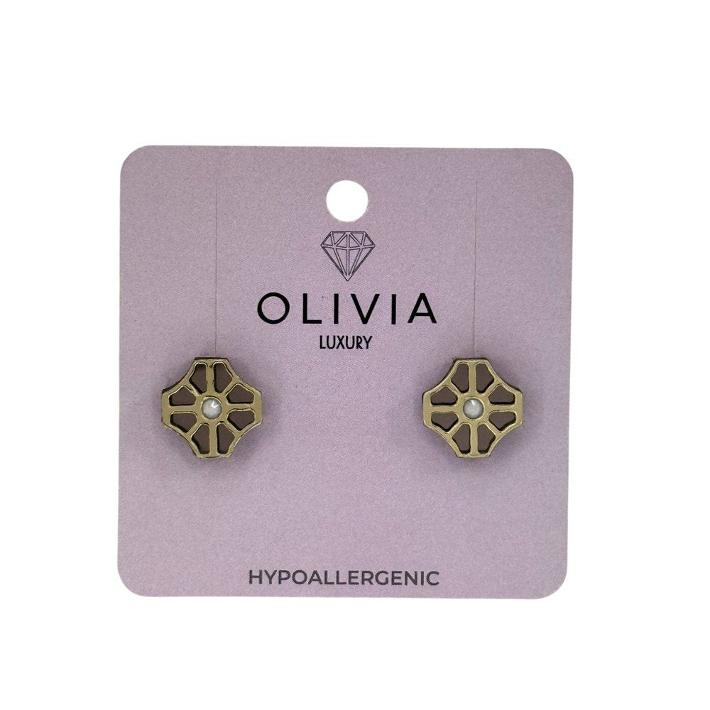 Pendientes Rivoli Snow Hipoalergénicos Ocre Olivia Luxury
