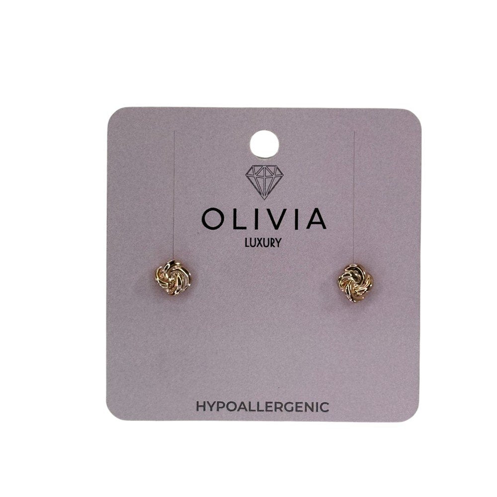 Pendientes Rosa Hipoalergenico Bañado en Oro Rosado de 24K Olivia Luxury