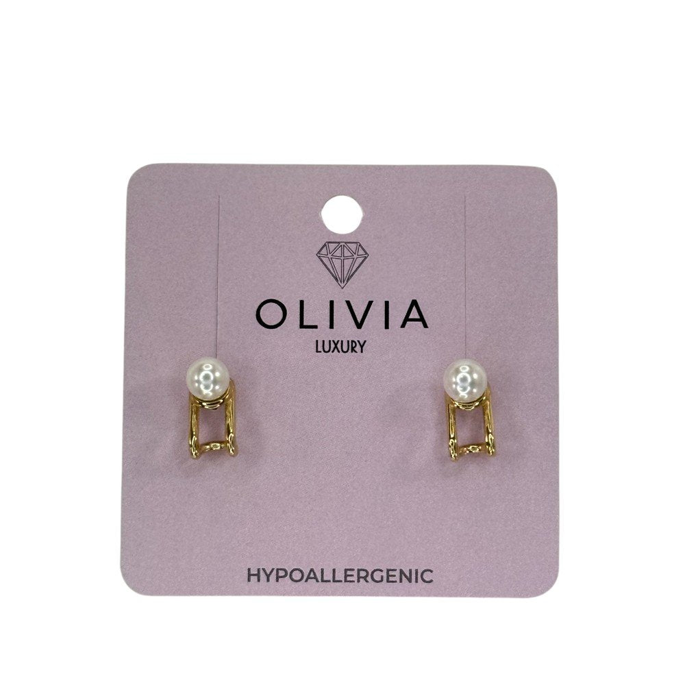 PENDIENTES PERLA HIPOALERGENICO BAÑADO EN ORO 24K | OLIVIA LUXURY | 1 UNIDAD | 8436589367456 Imagen principal del producto
