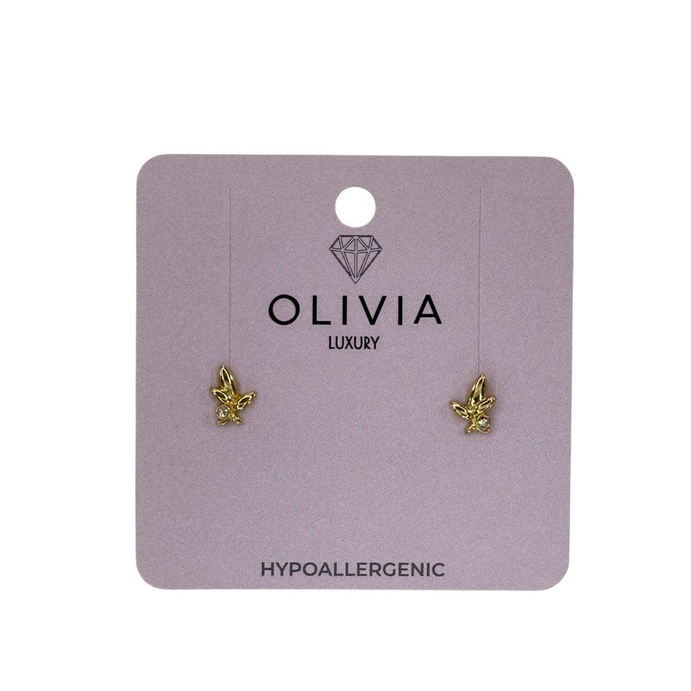 Pendientes Olivo Hipoalergénico Bañado en Oro 24 K Olivia Luxury