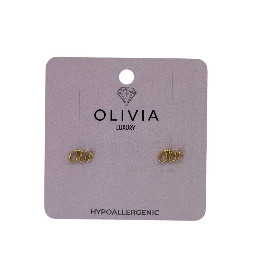 Pendientes Oiu hipoalergénicos bañados en oro 24 K Olivia Luxury
