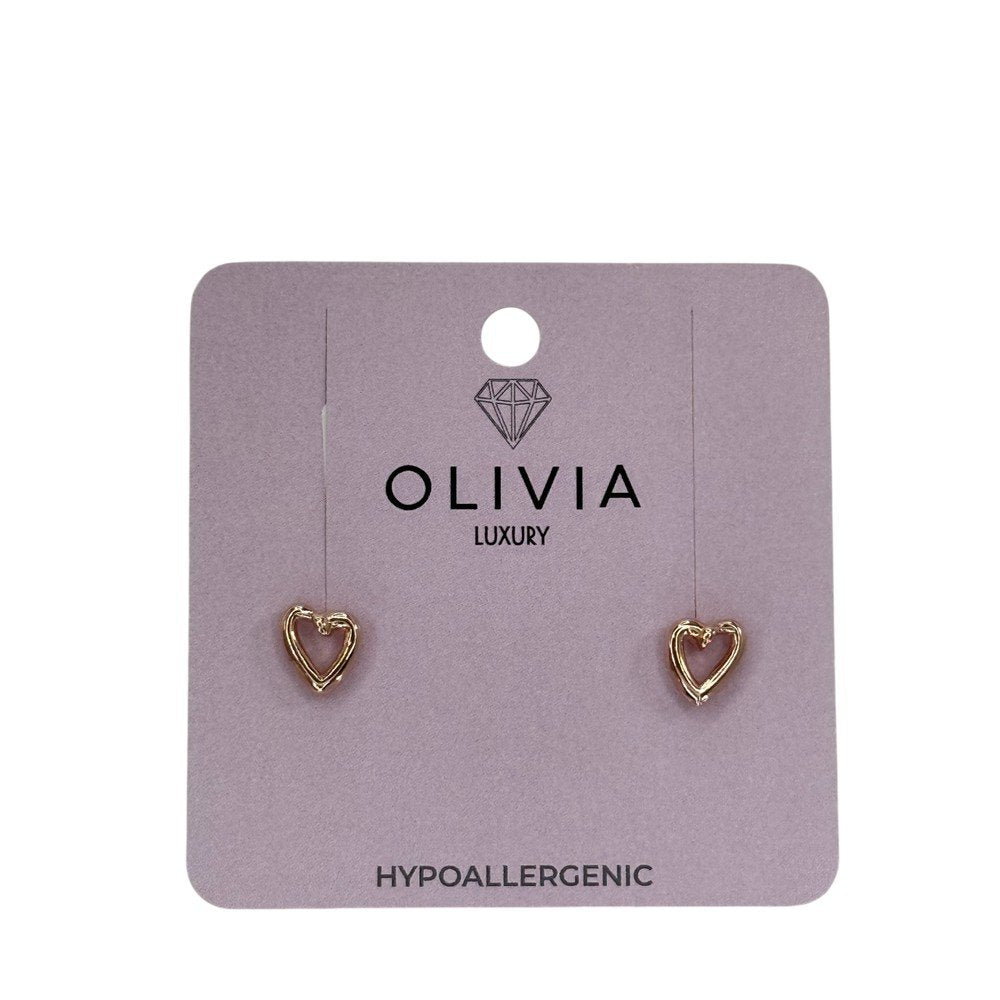 PENDIENTES CORAZON HIPOALERGENICO BAÑADO EN ORO 24 K | OLIVIA LUXURY | 1 UNIDAD | 8436589367623 Imagen principal del producto