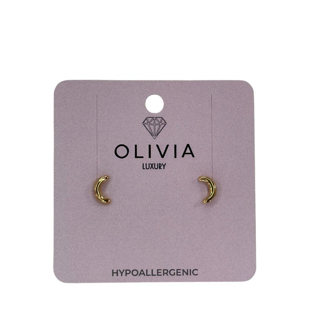 Pendiente Luna Hipoalergenico Bañado en Oro de 24 K Olivia Luxury