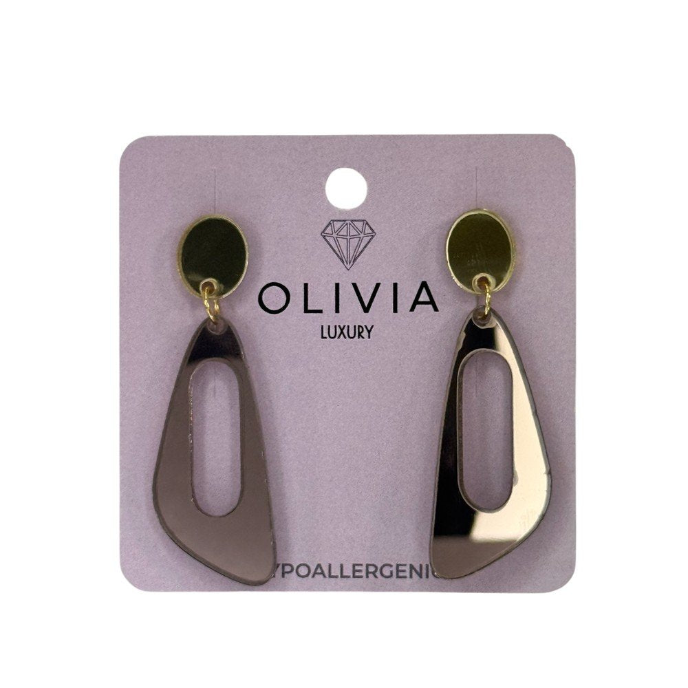 PENDIENTES PLEXI HIPOALERGENICO OCRE ESPEJO | OLIVIA LUXURY | 1 UNIDAD | 8436589367760 Imagen principal del producto