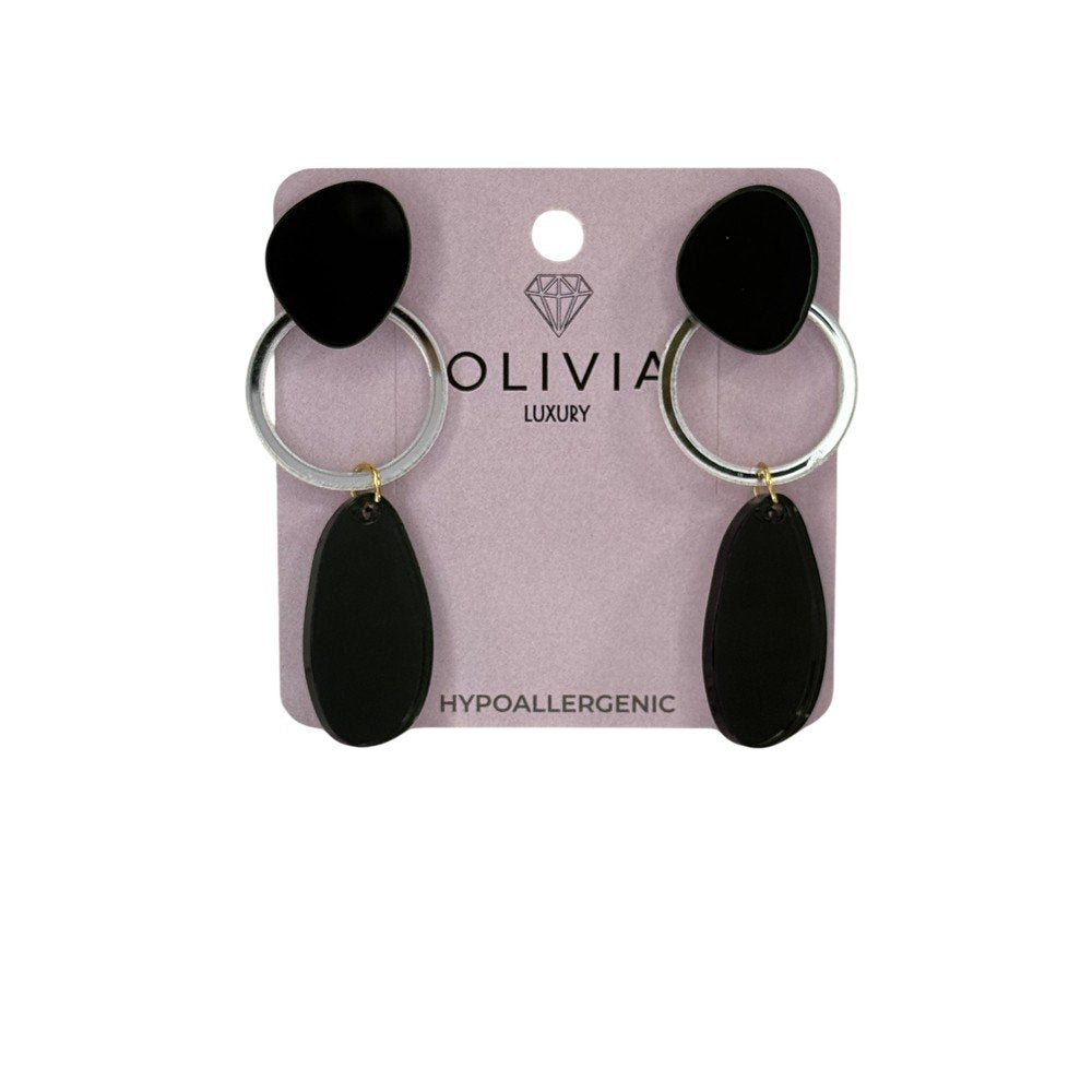 PENDIENTES PLEXI HIPOALERGENICO SILUET GRISS | OLIVIA LUXURY | 1 UNIDAD | 8436589367814 Imagen principal del producto