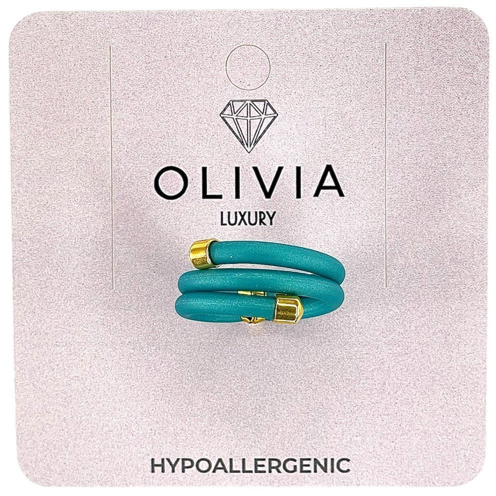 ANILLO STAR TURQUESA ADAPTABLE TERMINACIONES BAÑADAS ORO 24K | OLIVIA LUXURY | 1 UNIDAD | 8436589367975 Imagen principal del producto