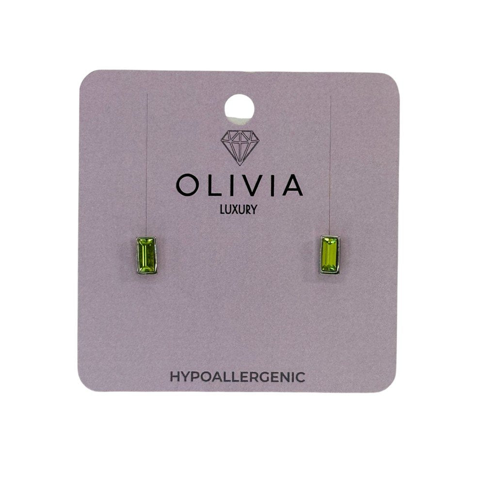 Pendientes Baguette Citrus Hipoalergenico Plata Olivia Luxury Imagen principal del producto