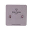 Pendientes Baguette Rose Hipoalergénicos Bañados Plata Olivia Luxury