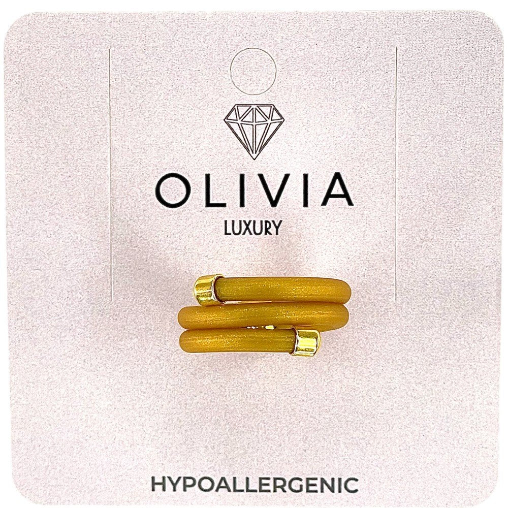 ANILLO STAR OCRE ADAPTABLE TERMINACIONES BAÑADAS ORO 24K | OLIVIA LUXURY | 1 UNIDAD | 8436589369726