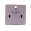 Pendientes Baguette Black Hipoalergénico Bañados Plata Olivia Luxury
