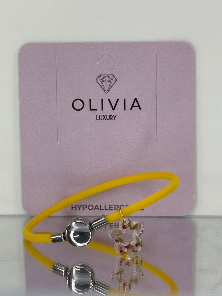 Pulsera Fantasy Amarilla Flower Adaptable con Charms Olivia Luxury
