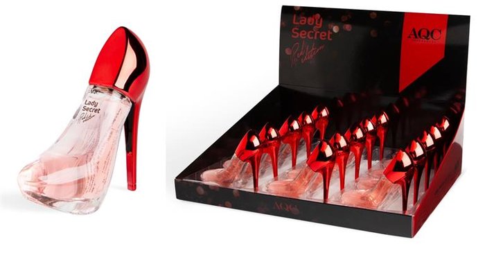 Expositor 15 Fragancia Mini Tacon Lady Secret Red Aqc