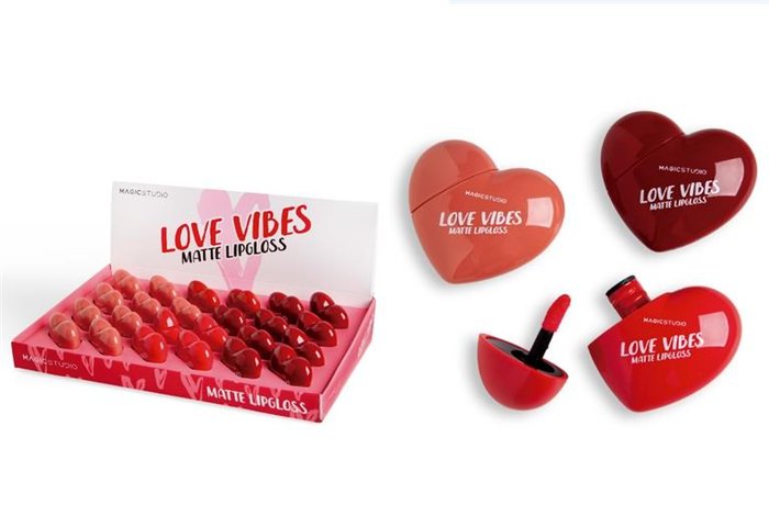 Expositor 24 Brillo Labial Corazón Tonos Mate Surtidos Magic Studio Imagen principal del producto